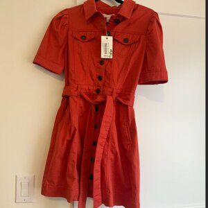 Chelsea & Violet Red Belted Dress Size Small